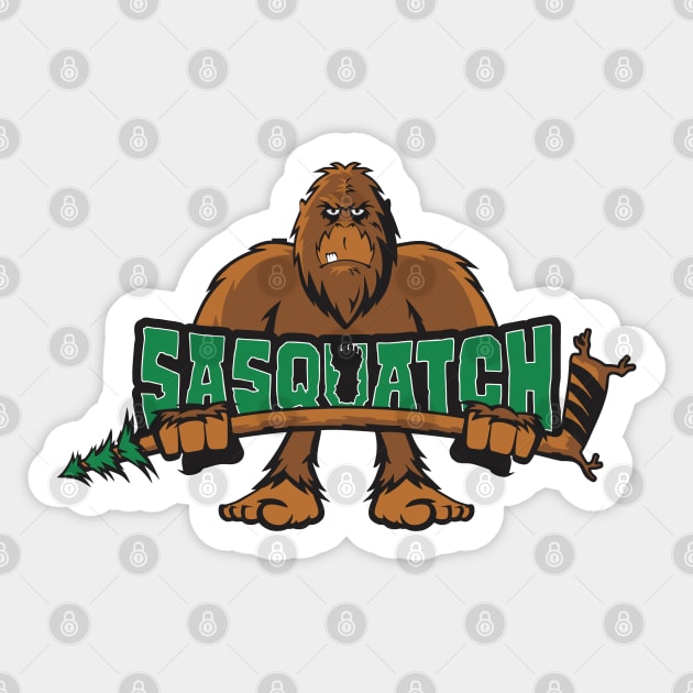Sasquatch Hockey Logo Sticker by DavesTees
